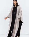 Reversible Shawl Abaya in Black Mauve