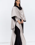 Reversible Shawl Abaya in Black Mauve