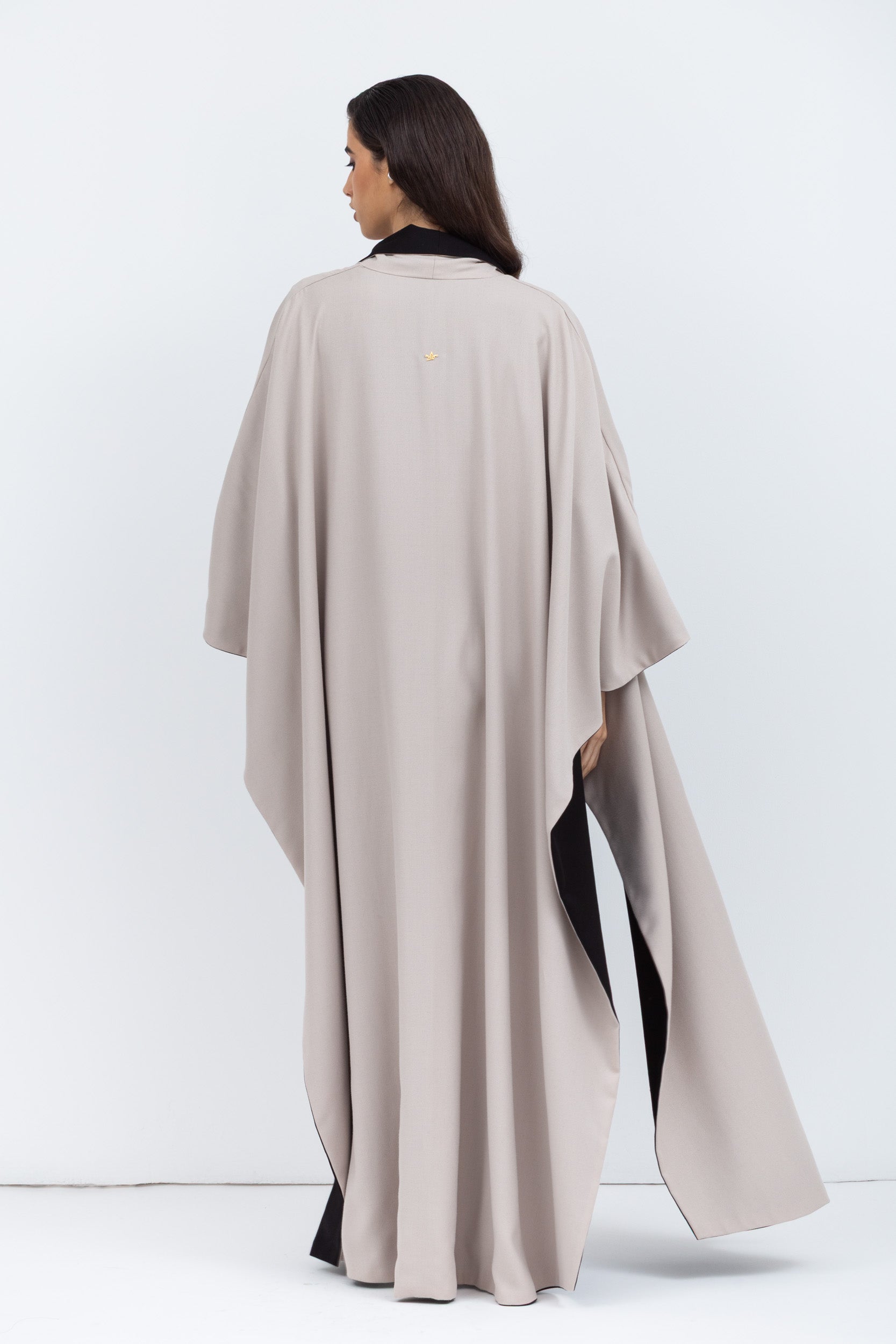 Reversible Shawl Abaya in Black Mauve