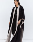 Reversible Shawl Abaya in Black Mauve