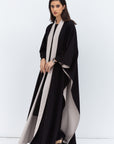 Reversible Shawl Abaya in Black Mauve