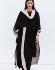 Reversible Shawl Abaya in Black Mauve