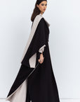 Reversible Shawl Abaya in Black Mauve