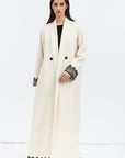 Ivory Lace Winter Abaya