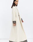 Ivory Lace Winter Abaya