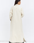 Ivory Lace Winter Abaya