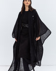Flow Abaya in Black Mesh
