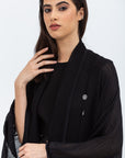 Flow Abaya in Black Mesh