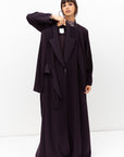 Tuxedo Abaya with Sash in Dark Purple