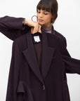Tuxedo Abaya with Sash in Dark Purple