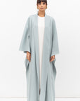 Flow Abaya in Tencel Twill with Piping Detailing in Blue RTW
