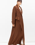 Tuxedo Abaya with Sash in Brown