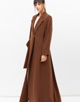 Tuxedo Abaya with Sash in Brown