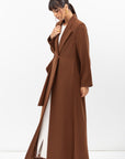 Tuxedo Abaya with Sash in Brown RTW