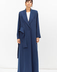 Tuxedo Abaya with Sash in Blue