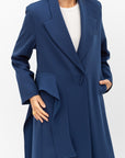 Tuxedo Abaya with Sash in Blue RTW