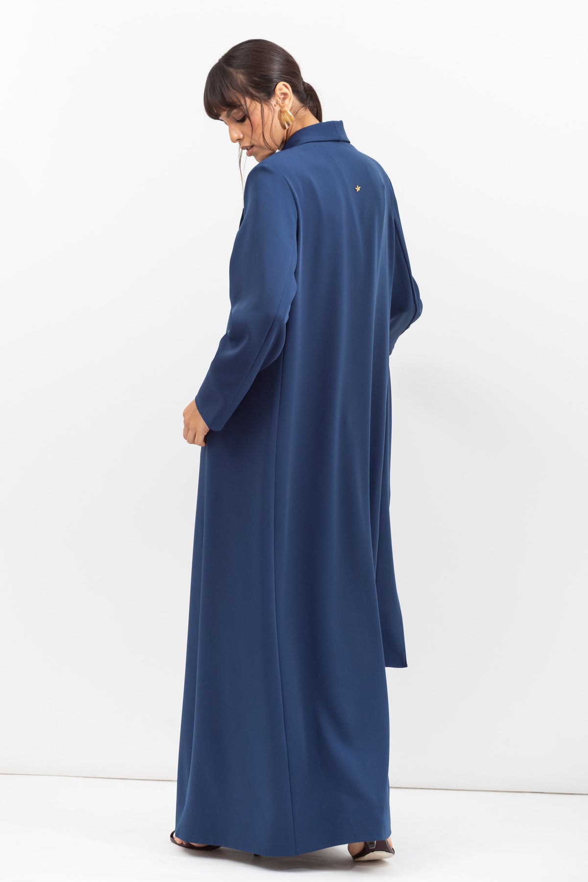 Tuxedo Abaya with Sash in Blue