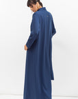 Tuxedo Abaya with Sash in Blue
