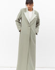 Tuxedo Abaya with Flower Button in Pastel Green RTW
