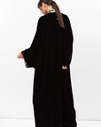 Velvet Abaya with Printed Black