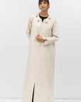 Embellished Front Abaya in Beige RTW