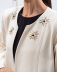 Embellished Front Abaya in Beige RTW