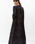 Front Closing Jacquard Abaya in Black RTW
