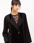 Winter Coat Abaya with Velvet Front in Black