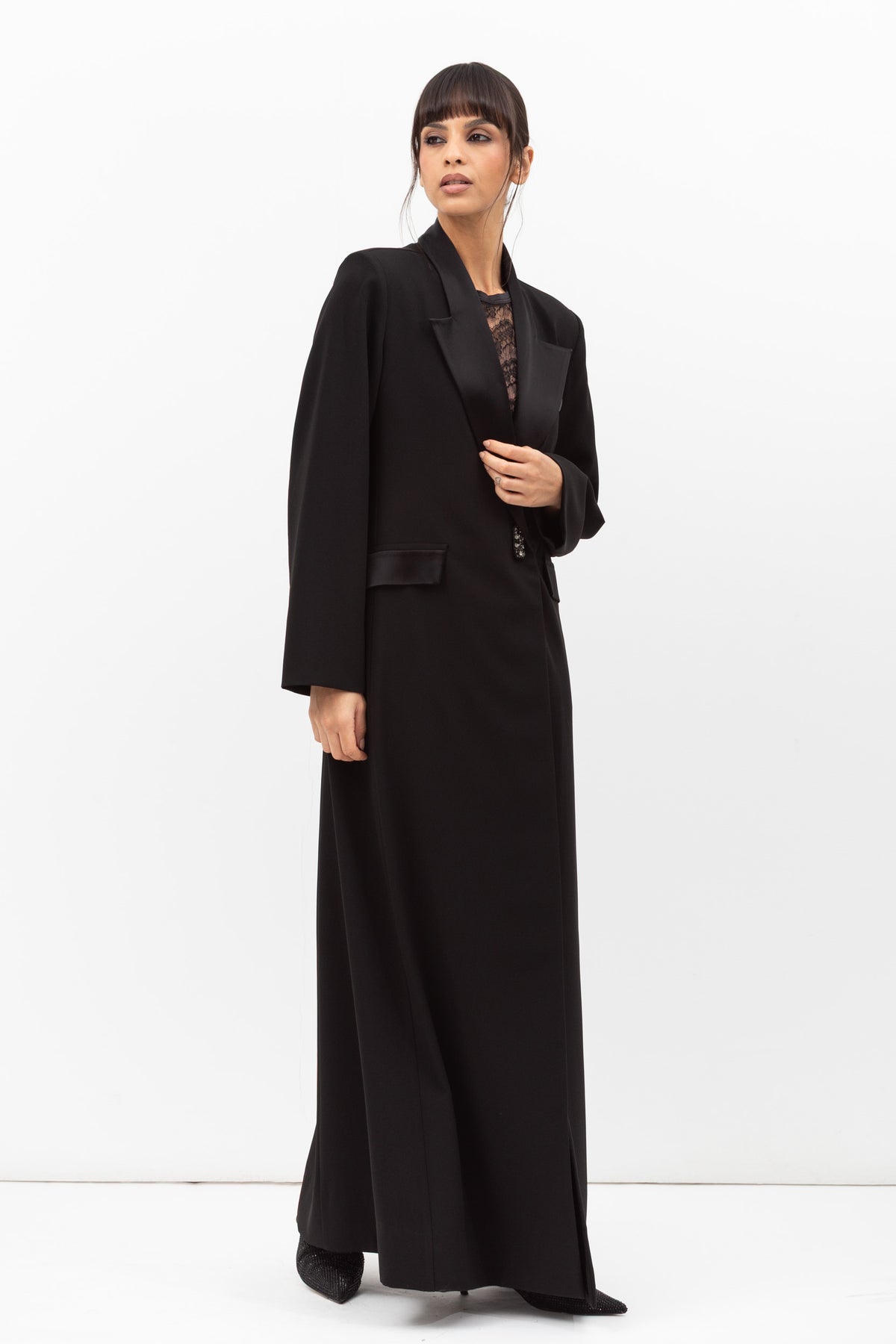 Tuxedo Abaya in Summer Black RTW