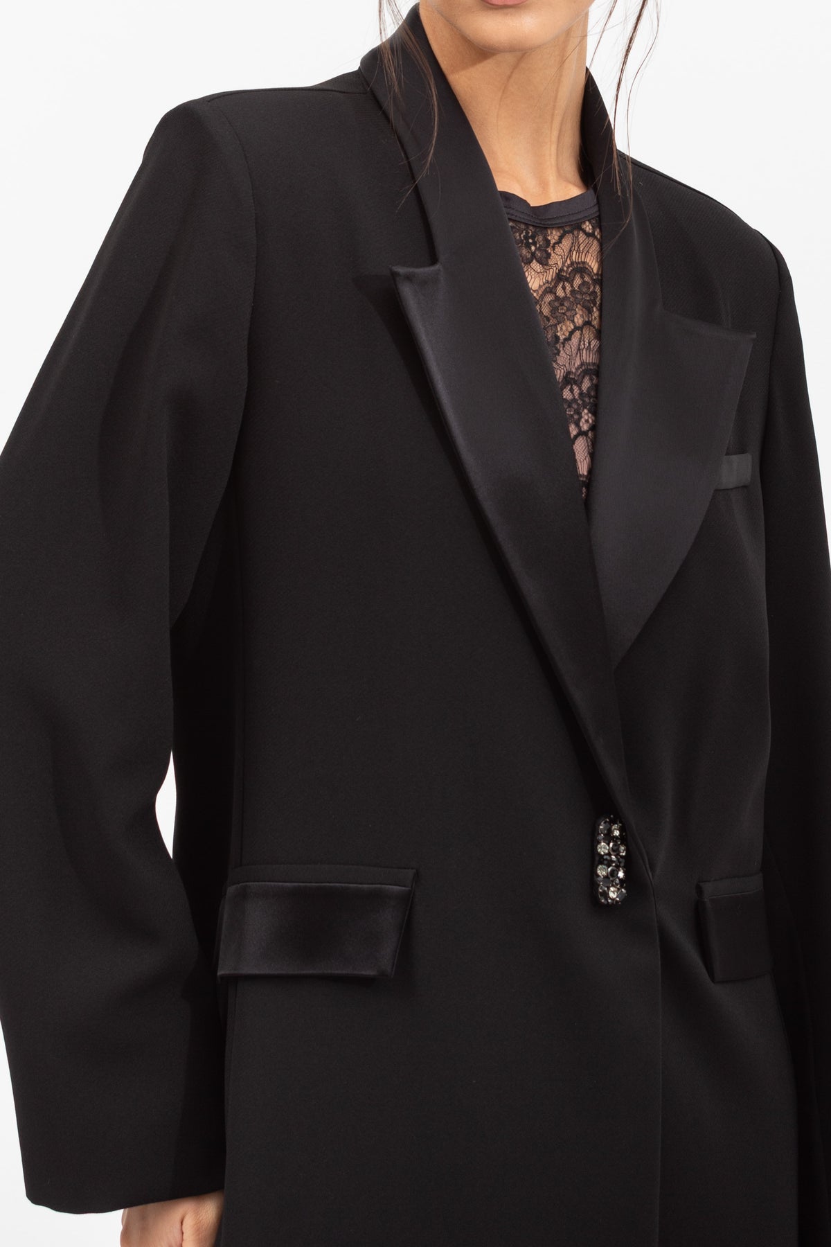 Tuxedo Abaya in Summer Black RTW