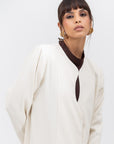 Front Closing Abaya in Offwhite RTW