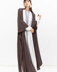 Double Flow Abaya in Matte Taupe RTW