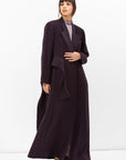 Tuxedo Abaya with Sash in Dark Purple