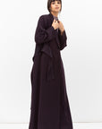 Tuxedo Abaya with Sash in Dark Purple RTW