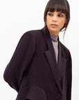 Tuxedo Abaya with Sash in Dark Purple RTW