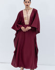 Burgundy Silk Kaftan