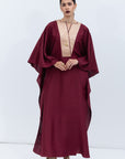 Burgundy Silk Kaftan