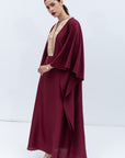 Burgundy Silk Kaftan