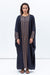 Butterfly Abaya in Navy Blue with Geometric Print