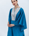 Aqua Blue Kaftan in Silk