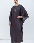 Metallic Effect Dark Brown Flowy Kaftan
