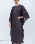 Metallic Effect Dark Brown Flowy Kaftan RTW