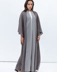 Two Layer Flow Abaya in Olive Green