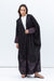 Butterfly Abaya in Black with Purple Print
