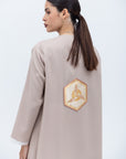 Tencel Twill Blush Pink Abaya with Silk Organza Detailing RTW