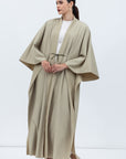 Flow Abaya in Textured Green Tea RTW