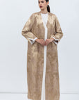 Golden Jacquard Coat Abaya