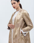 Golden Jacquard Coat Abaya