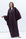 Flow Abaya with Satin Lapel in Deep Plum RTW