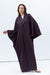 Flow Abaya with Satin Lapel in Deep Plum RTW